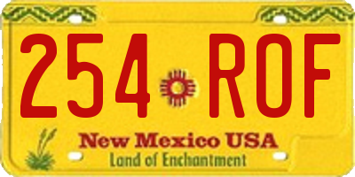 NM license plate 254ROF