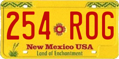 NM license plate 254ROG