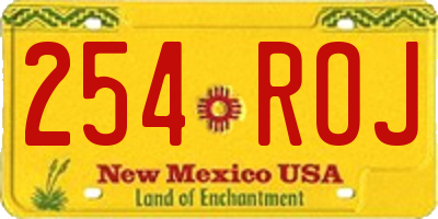 NM license plate 254ROJ