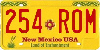 NM license plate 254ROM