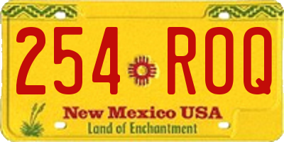NM license plate 254ROQ