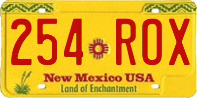 NM license plate 254ROX
