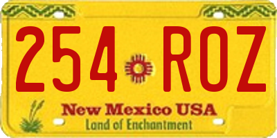 NM license plate 254ROZ