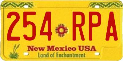 NM license plate 254RPA
