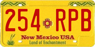NM license plate 254RPB