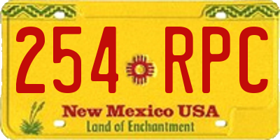 NM license plate 254RPC