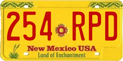 NM license plate 254RPD