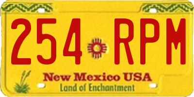 NM license plate 254RPM
