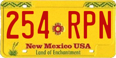 NM license plate 254RPN