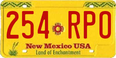 NM license plate 254RPO