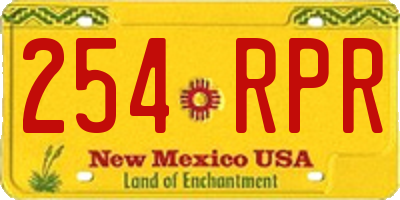 NM license plate 254RPR