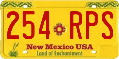 NM license plate 254RPS