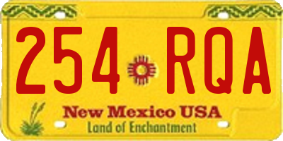 NM license plate 254RQA