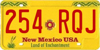 NM license plate 254RQJ