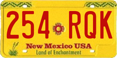 NM license plate 254RQK
