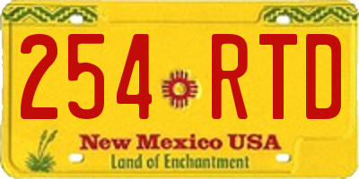 NM license plate 254RTD