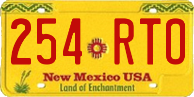 NM license plate 254RTO