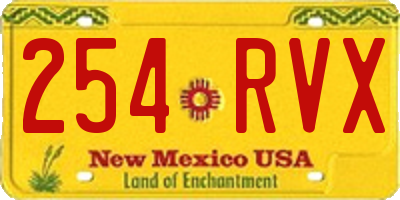 NM license plate 254RVX