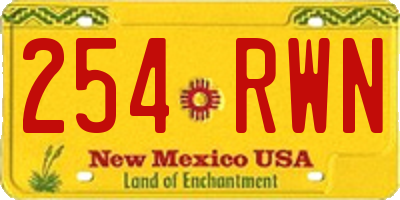 NM license plate 254RWN