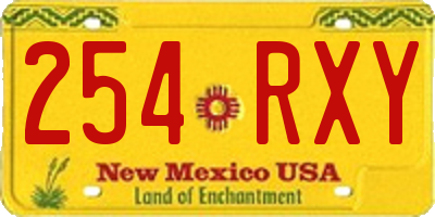 NM license plate 254RXY