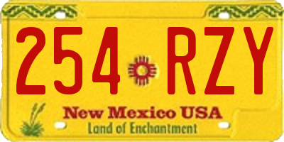 NM license plate 254RZY