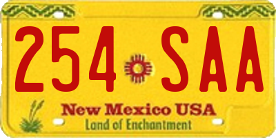 NM license plate 254SAA