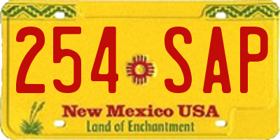NM license plate 254SAP