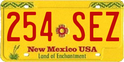 NM license plate 254SEZ