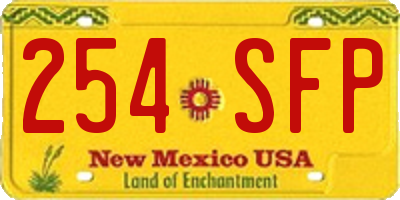 NM license plate 254SFP