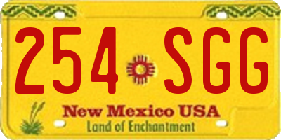 NM license plate 254SGG
