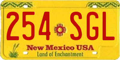 NM license plate 254SGL