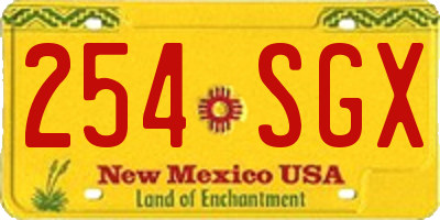 NM license plate 254SGX