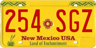 NM license plate 254SGZ