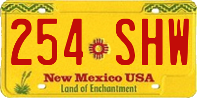 NM license plate 254SHW