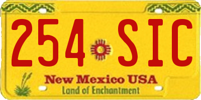NM license plate 254SIC