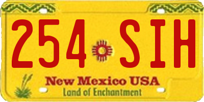 NM license plate 254SIH