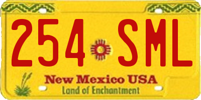 NM license plate 254SML