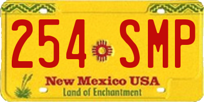 NM license plate 254SMP