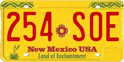 NM license plate 254SOE
