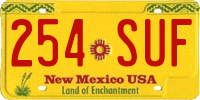 NM license plate 254SUF
