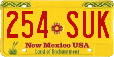 NM license plate 254SUK