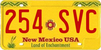 NM license plate 254SVC