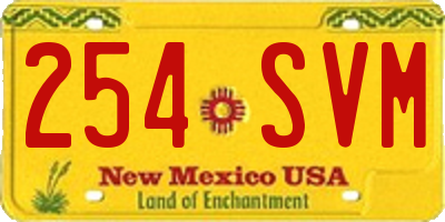 NM license plate 254SVM