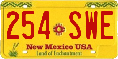 NM license plate 254SWE