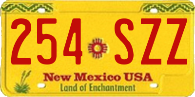 NM license plate 254SZZ