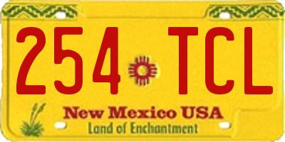 NM license plate 254TCL