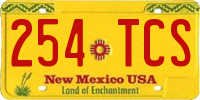 NM license plate 254TCS
