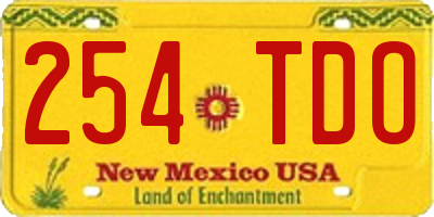NM license plate 254TDO