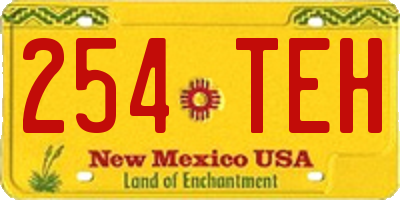 NM license plate 254TEH