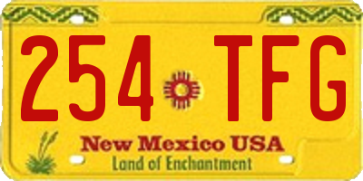 NM license plate 254TFG